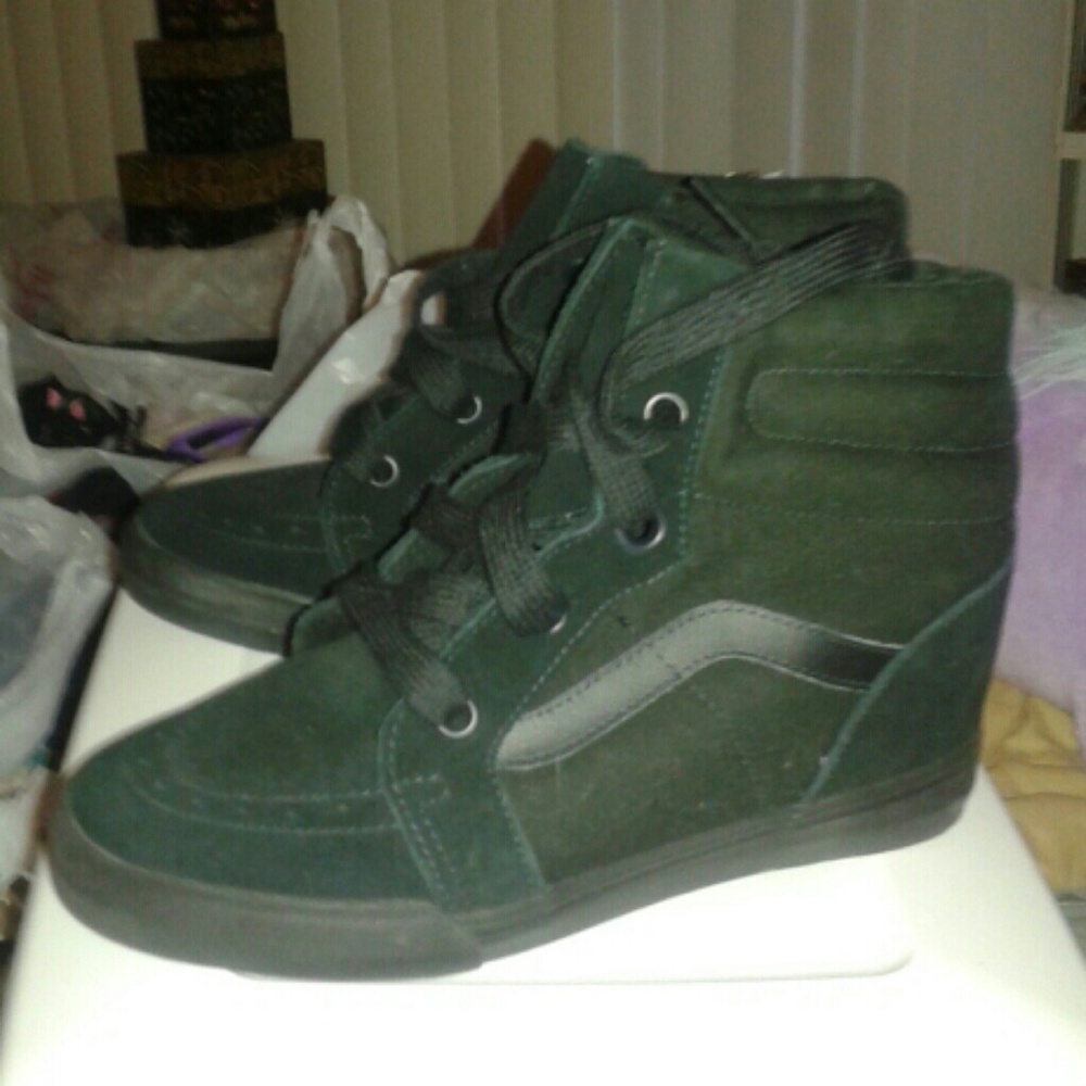 Vans Black Wedge Sneakers